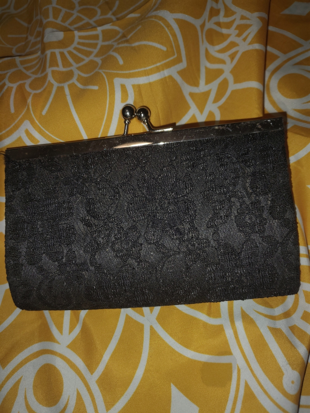 Vintage Elegant Black Lace Evening Clutch OR Shoulder Bag